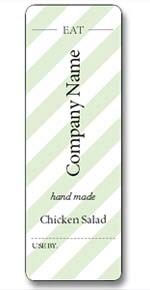 Custom Label - EAT Hand Made Green - 100x35mm (Roll of 25)