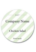 Custom Round Label - EAT Hand Made Green (Roll of 25)