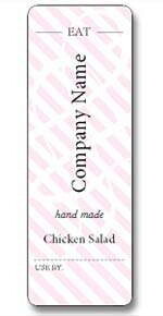 Custom Label - EAT Hand Made Pink - 100x35mm (Roll of 25)