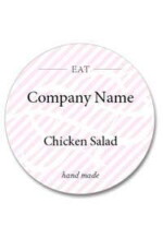 Custom Round Label - EAT Hand Made Pink (Roll of 25)