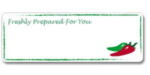 Rectangular Gloss Chilies Label - Freshly Prepared For You (Roll 25)