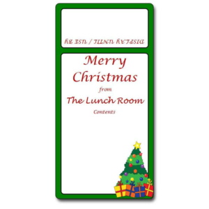 Custom Sandwich Wedge Label - Christmas Tree Design (Roll of 25)
