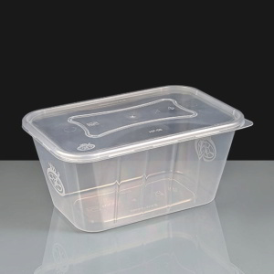 1000c Clear Rectangular Plastic Container and Lid