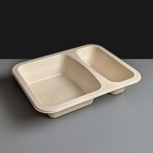Compostable Two Compartment Meal Tray 1200ml