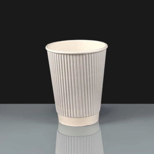 8oz White Ripple Paper Coffee Cup