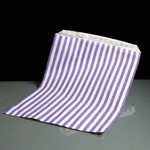 Purple and White Striped Paper Bags 180 x 230mm