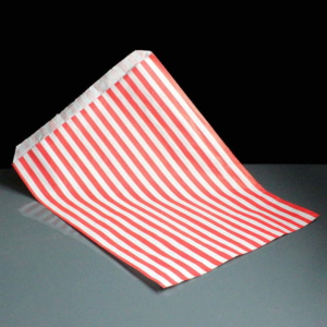 Red and White Striped Paper Bags 180 x 230mm