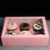 Pink Windowed Cupcake Boxes with 6 Hole Insert