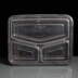 Three Compartment Black Plastic Container and Lid