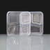 Clear 4 Compartment Square Plastic Container and Lid