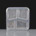 Clear 4 Compartment Square Plastic Container and Lid