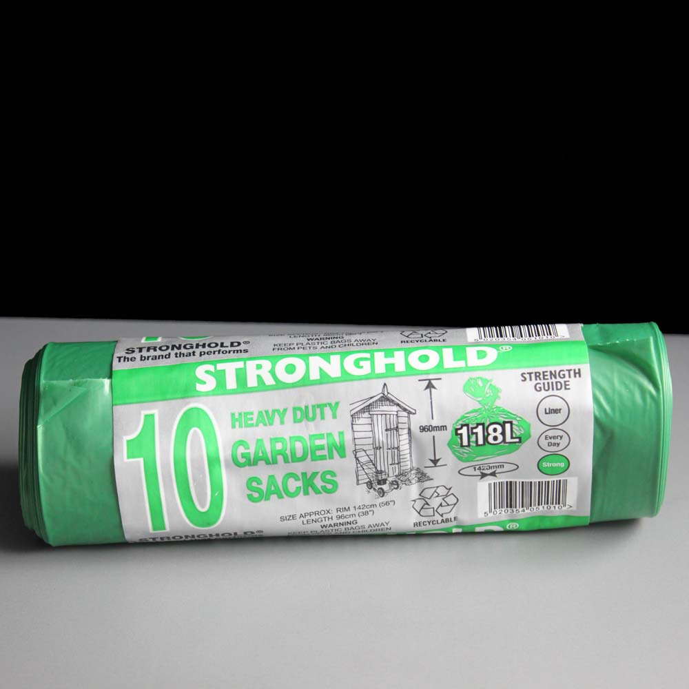 Stronghold Heavy Duty Garden Sacks Green Bin Bags