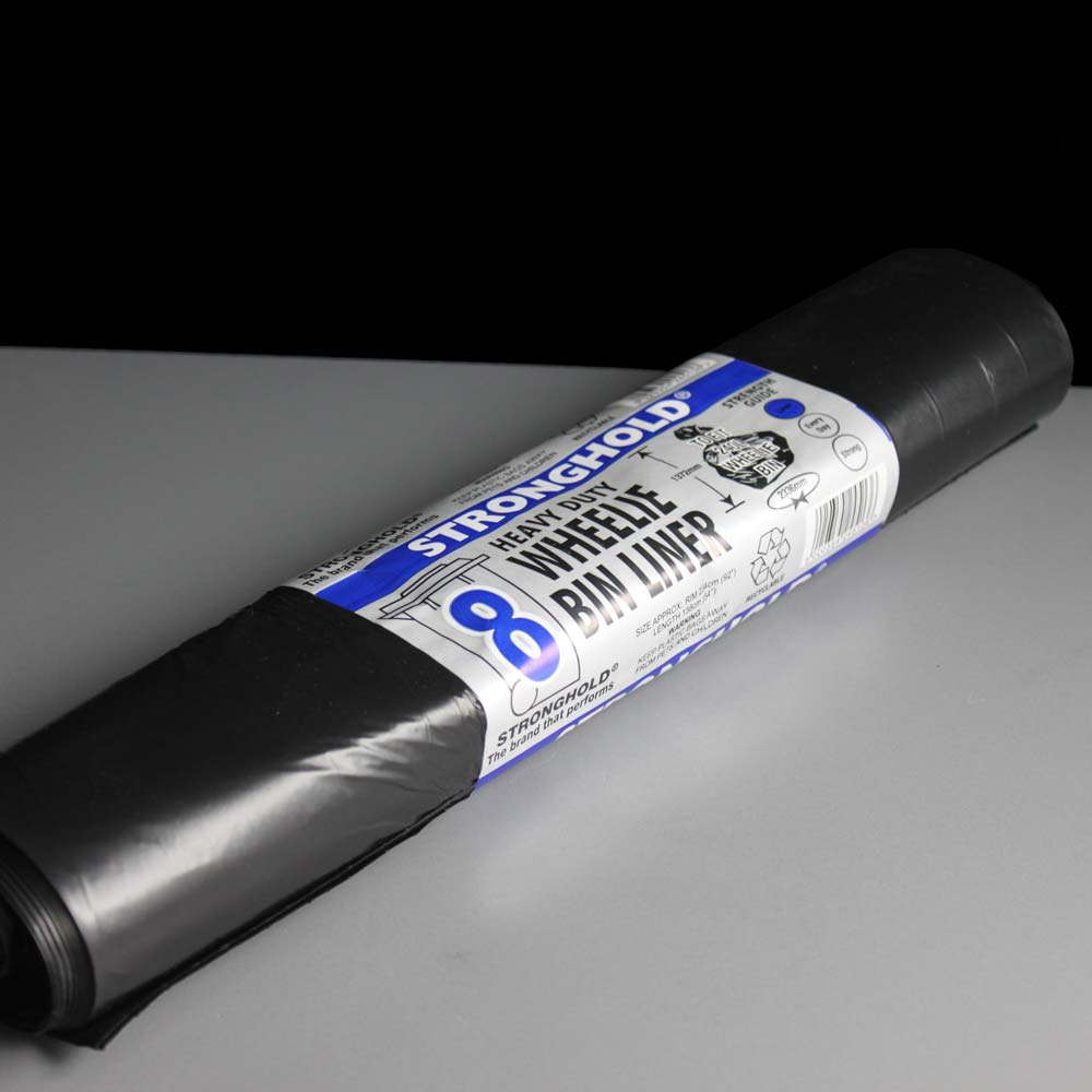 Stronghold Wheelie Bin Liners Black Bin Bags