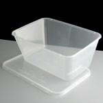 1000cc Clear Rectangular Plastic Container and Lid