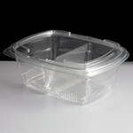 800cc Clear 2 Compartment Salad Container: Box of 300
