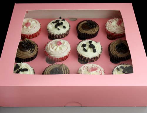 PINK Windowed Cupcake Boxes with 12 Cavity Insert PINK Windowed Cupcake Boxes with 12 Cavity Insert