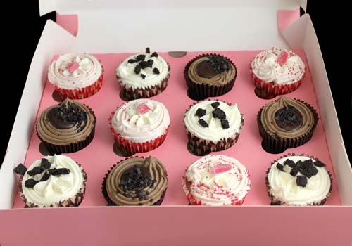 PINK Windowed Cupcake Boxes with 12 Cavity Insert PINK Windowed Cupcake Boxes with 12 Cavity Insert
