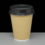 12oz Kraft Insulated Hot Drink Paper Ripple Coffee Cup