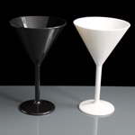 White Polycarbonate Plastic Martini Glass
