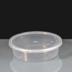 227ml Clear Round Plastic Container and Lid