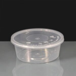 280ml Clear Round Plastic Container and Lid