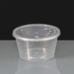 450ml Clear Round Plastic Container and Lid