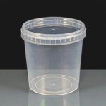 1000ml Clear Round 122mm Diameter Tamperproof Container