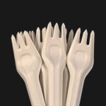 Premium White Compostable Bagasse Fork