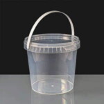 2L Clear Round 168mm Diameter Tamperproof Bucket & Lid