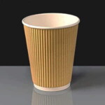 12oz Kraft Ripple Paper Coffee Cup