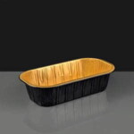 i2r 670ml Black / Gold Rectangular Aluminium Container 198 x 108 x 50mm
