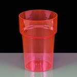 Red Reusable Pint UV Plastic Glasses