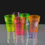 Reusable Mixed Coloured Pint Plastic Glasses