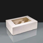 White 6 Hole Cupcake Boxes With Windows