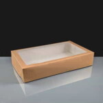 Large Kraft Traybake Windowed Boxes - Box of 100