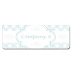 Custom Rectangular Gloss Label - Baby Blue Chain Link (Roll of 25)