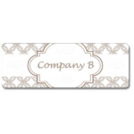 Custom Rectangular Gloss Label - Taupe Chain Link (Roll of 25)