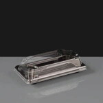 Small Black Sushi Tray and Clear Lid