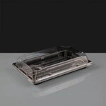 Black Sushi Tray and Clear Lid