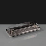 Small Long Black Sushi Tray and Clear Lid