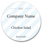 Custom Round Label - EAT Hand Made Blue (Roll of 25)
