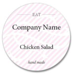 Custom Round Label - EAT Hand Made Pink (Roll of 25)