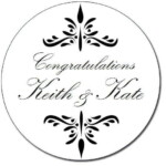 Custom Gloss Label - Elegant White Design (Roll of 25)