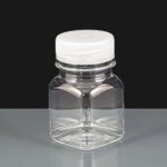 80ml Square Plastic rPET Plastic Bottle with Tamper Evident Cap