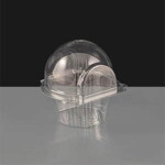 1 Cavity Plastic Hinged Cupcake Box or Pod