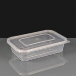 500cc Premium Clear Rectangular Plastic Container and Lid