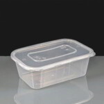750cc Premium Clear Rectangular Plastic Container and Lid