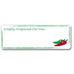 Rectangular Gloss Chilies Label - Freshly Prepared For You (Roll 25)