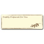 Rectangular Gloss Label - Freshly Prepared For You - Cream (Roll 25)