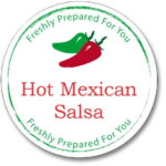 Custom Round Gloss Label - Chilies - White (Roll of 25)